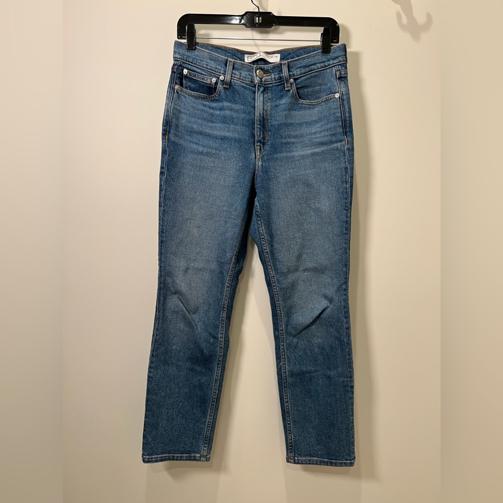AYR High-Rise Cropped Straight Denim Jean, Size 28